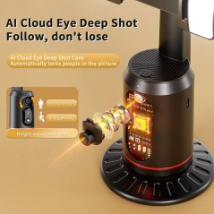 Support pour smartphone avec éclairage de suivi du visage à 360° et Bluetooth XOSS16LED