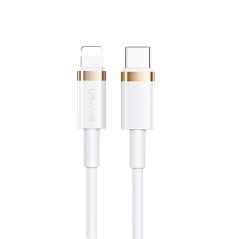 Câble USB-C vers Lightning USAMS U63, 1,2 m, charge rapide PD 20 W, blanc