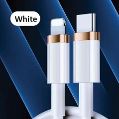 Câble USB-C vers Lightning USAMS U63, 1,2 m, charge rapide PD 20 W, blanc