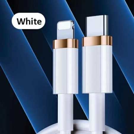 Câble USB-C vers Lightning USAMS U63, 1,2 m, charge rapide PD 20 W, blanc