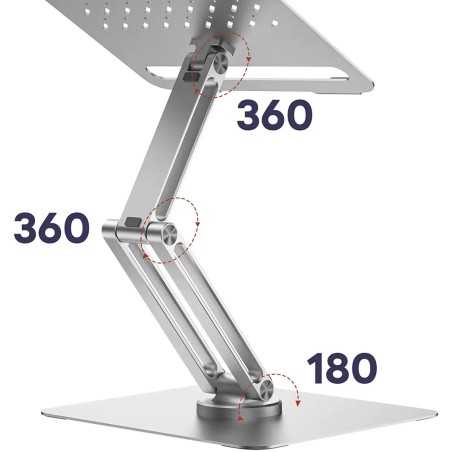 Support pour Ordinateur Portable Wiwu S801 Rotatif & Pliable Argent
