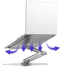 Support pour Ordinateur Portable Wiwu S801 Rotatif & Pliable Argent