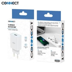 Chargeur Secteur USB CONNECT MC-CNA18W Charge Rapide 18W QC3.0