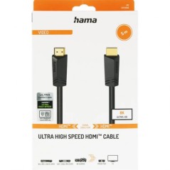 Câble HDMI haute vitesse 4K Mâle / Mâle Ethernet 5m Hama