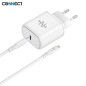 Chargeur Secteur USB-C CONNECT Charge Rapide 25W MC-CNC25W2 avec Câble Data USB-C vers Lightning MC-CLN12 (1m) Noir