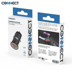 Chargeur Allume-Cigare CONNECT MC-CV30W01 33W (USB-C + USB) Noir