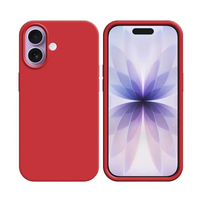 Coque Silicone Compatible pour Apple iPhone 17 Rouge