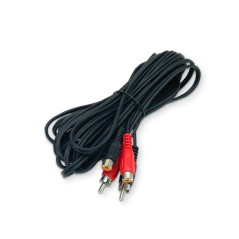 Rallonge Audio 2 RCA Mâles vers 2 RCA Femelles – 5 Mètres – Noir