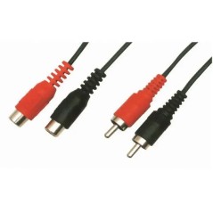 Rallonge Audio 2 RCA Mâles / 2 RCA Femelles – 1,20 Mètre