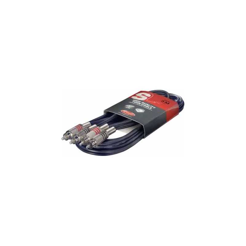 Câble audio Stagg Câble double 2x RCA mâle - 2x RCA mâle ❘ 1/ 2 / 3 / 6 mètres