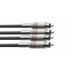 Câble audio Stagg Câble double 2x RCA mâle - 2x RCA mâle ❘ 1/ 2 / 3 / 6 mètres