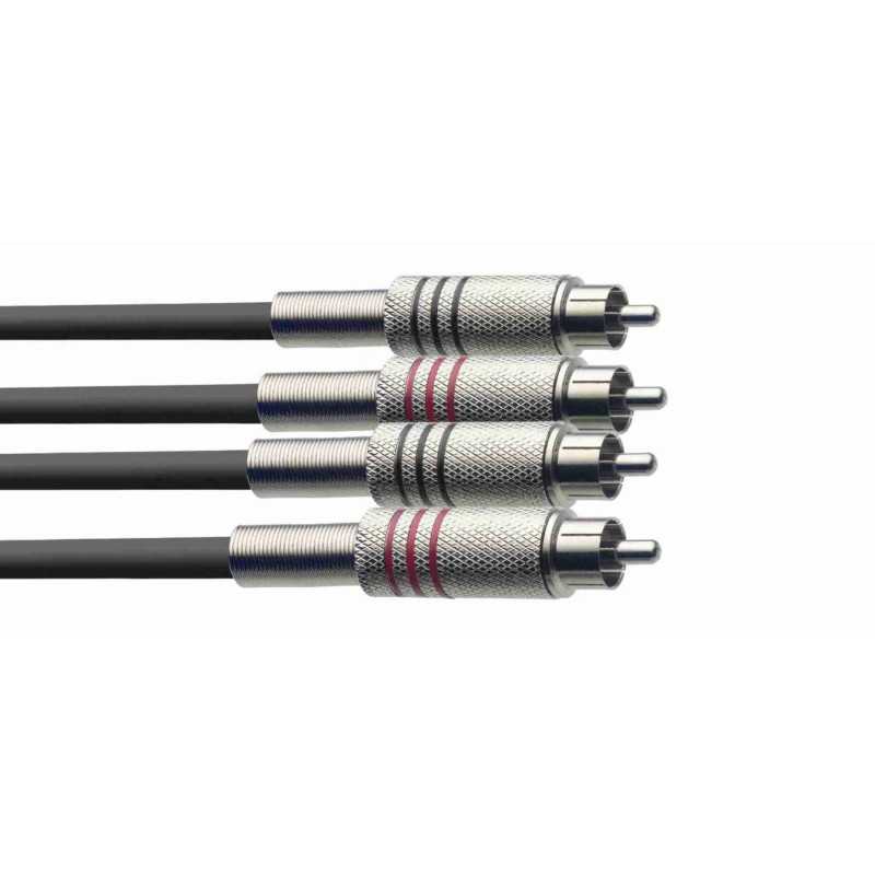 Câble audio Stagg Câble double 2x RCA mâle - 2x RCA mâle ❘ 1/ 2 / 3 / 6 mètres