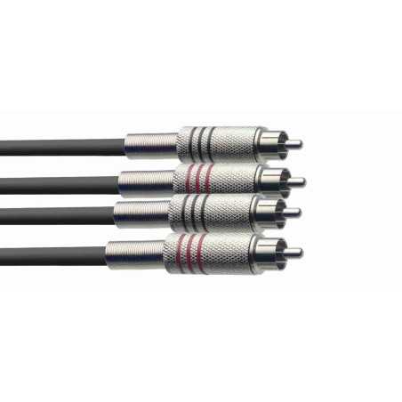Câble audio Stagg Câble double 2x RCA mâle - 2x RCA mâle ❘ 1/ 2 / 3 / 6 mètres