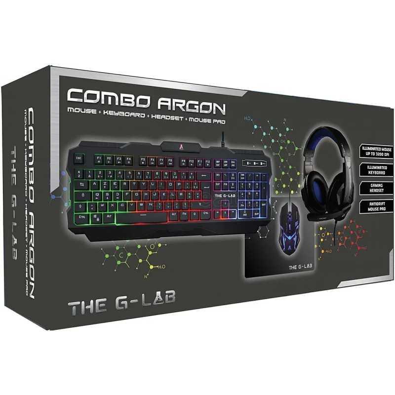 The G-Lab COMBO ARGON E clavier Souris incluse Gaming USB AZERTY Français Noir