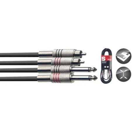 Câble adaptateur Stagg STC6PCM 2x jack mono vers RCA, 6 mètres