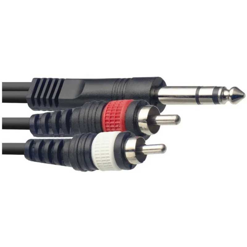 Câble Stagg SYC2/PS2CM E, 1 prise jack stéréo/2 prises RCA, 2 m Câble Stagg SYC2/PS2CM E, 1 prise jack stéréo/2 prises RCA, 2 m