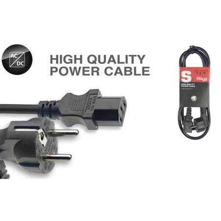 STAGG SPW1.5IECFPEU15 ❘ Cordon d'alimentation ❘ 1x IEC 60320 - 1x Schuko CEE 7/7 ❘ 1,5 m