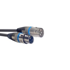 Câble micro Stagg 1 m (3 pi) XLR femelle - XLR mâle/bleu