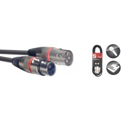 Câble microphone XLR/M , XLR/F, Rouge, 1 m SMC1 RD