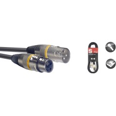Câble microphone, 1 mètre, jaune, XLR/XLR SMC1 YW