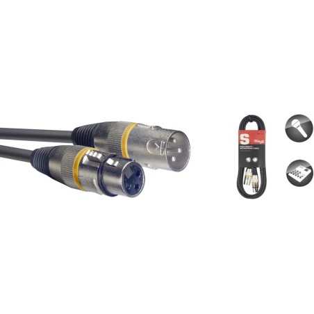 Câble microphone, 1 mètre, jaune, XLR/XLR SMC1 YW