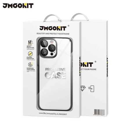 Coque de Protection Crystal Glass JMGOKIT pour Apple iPhone 15 Pro Max Argent