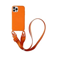 Coque Silicone avec Bandoulière Apple iPhone 14 Pro Max (13) Orange