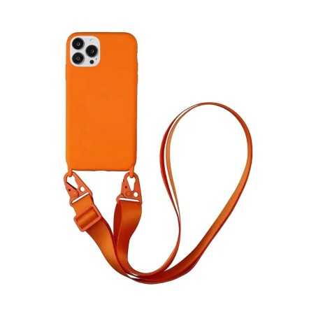 Coque Silicone avec Bandoulière Apple iPhone 14 Pro Max (13) Orange