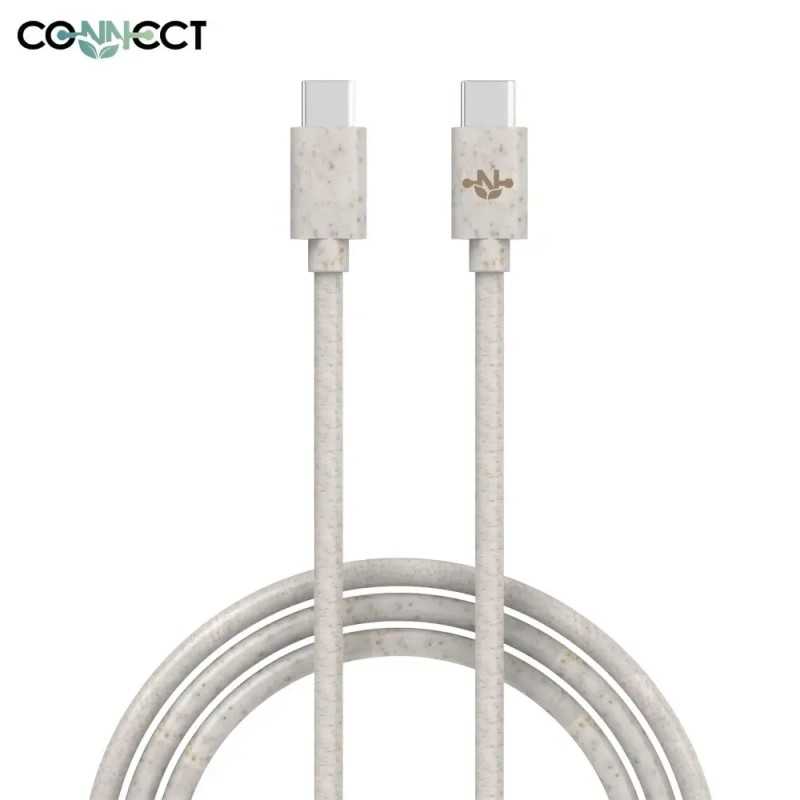 Câble Data USB-C vers USB-C CONNECT MC-CCB10 Eco-Friendly 60W (1m) Beige