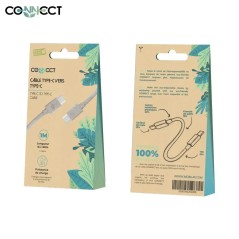 Câble Data USB-C vers USB-C CONNECT MC-CCB10 Eco-Friendly 60W (1m) Beige