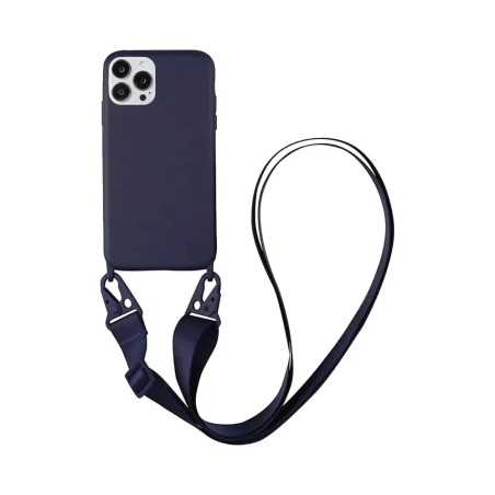 Coque Silicone avec Bandoulière Apple iPhone 14 Pro Max (5) Bleu Marine