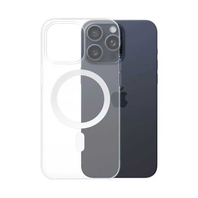 Coque Silicone MagSafe Compatible pour Apple iPhone 15 Pro Max Transparent