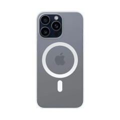 Coque Silicone MagSafe Compatible pour Apple iPhone 15 Pro Max Transparent