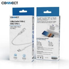 Câble Data USB-C vers USB-C CONNECT MC-CCB6 60W (2m) Blanc