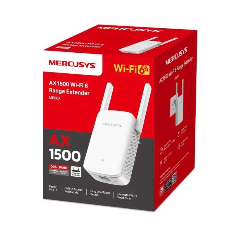 Répéteur Wi-Fi 6 Mercusys AX1500 ME60X Répéteur Wi-Fi 6 Mercusys AX1500 ME60X