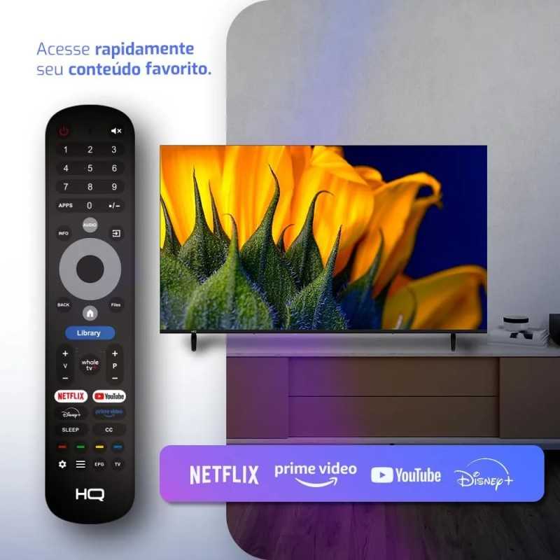 Smart TV Thomson HQ QLED 55 Polegadas HQ-QLED55SM 4K Wi-Fi Bluetooth, Apps, Netflix, YouTube e Prime Vídeo