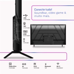 Smart TV Thomson HQ QLED 55 Polegadas HQ-QLED55SM 4K Wi-Fi Bluetooth, Apps, Netflix, YouTube e Prime Vídeo