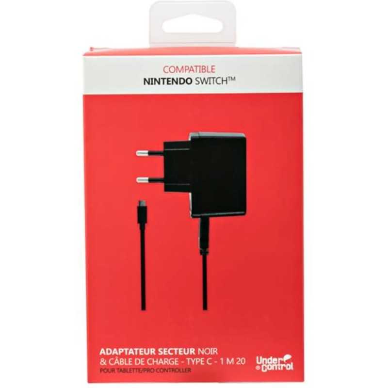 Adapteur secteur 2,4 A et câble de charge USB type C1 pour Nintendo Switch Noir