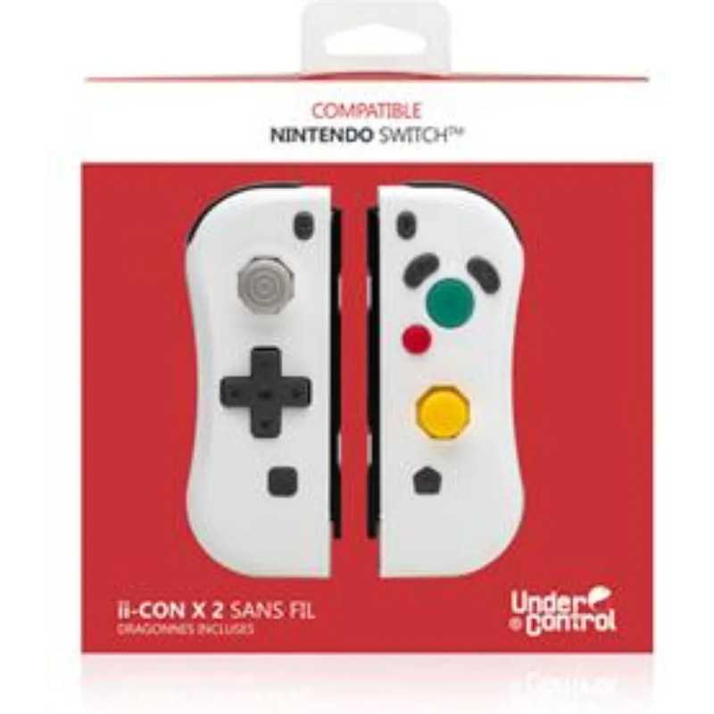 Paire de manettes Under Control IICon sans fil pour Nintendo Switch Blanc