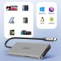 Akashi Hub USB-C 3x USB 1x HDMI 1x USB-C 1x 1 Entrée micro-SD / SD Compact Gris