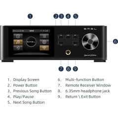 SMSL DP5 Lecteur Réseau DAC ES9038Pro Symétrique AES/EBU HDMI I2S MQA