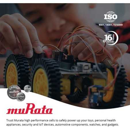Murata LR44 Battery AG13 357A 1.55V Alkaline Button Cell (Unité)