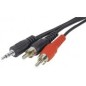 Cordon carte son jack 3.5mm sur 2xRCA 1M