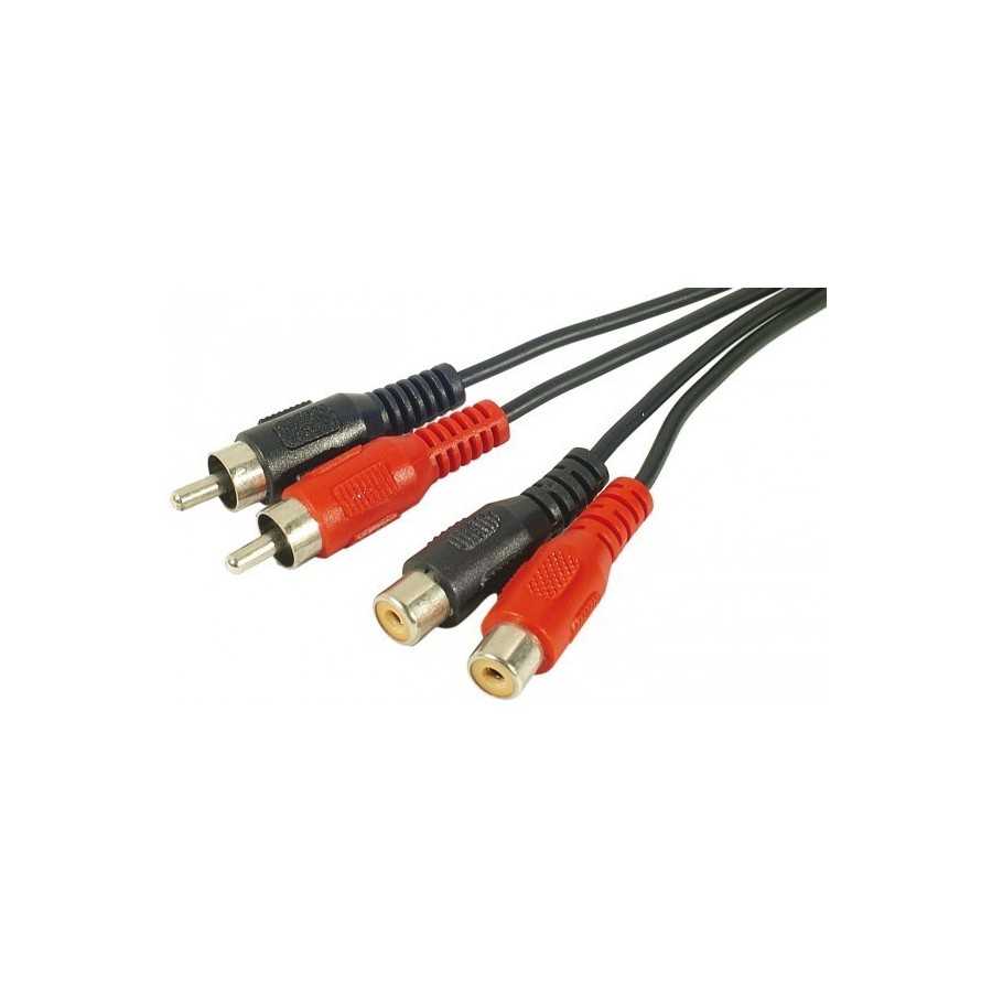 Rallonge audio 2 x rca m/f - 5 m