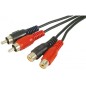 Rallonge audio 2 x rca m/f - 5 m