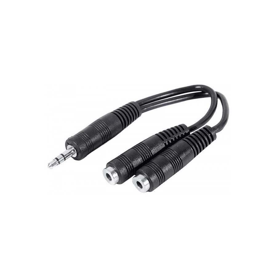 Doubleur adaptateur jack 3.5mm stéréo câble 15 cm