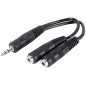 Doubleur adaptateur jack 3.5mm stéréo câble 15 cm