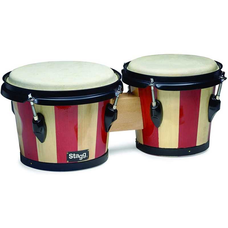 Stagg Bongo en Bois 7,5" + 6,5" 2 Tons BW-100