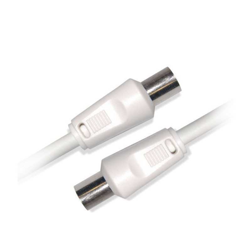 Accessoire Tv Vidéo Diffusion Câble Coaxial Mâle Femelle 9,52 Mm + 1 Adaptateur Mâle Mâle 5 M Blanc Accessoire Tv Vidéo Diffusion Câble Coaxial Mâle Femelle 9,52 Mm + 1 Adaptateur Mâle Mâle 5 M Blanc