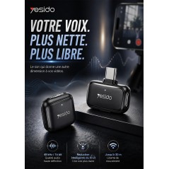 Microphone Cravate Yesido KR27 USB-C Noir